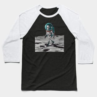 Skeleton Vibing on The Moon Baseball T-Shirt